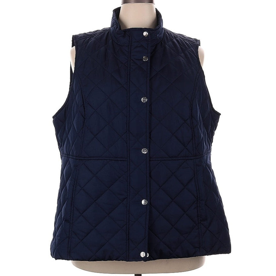 Mo-Ka by Santa Fe Apparel Navy Quilted Vest Women's Size 2X