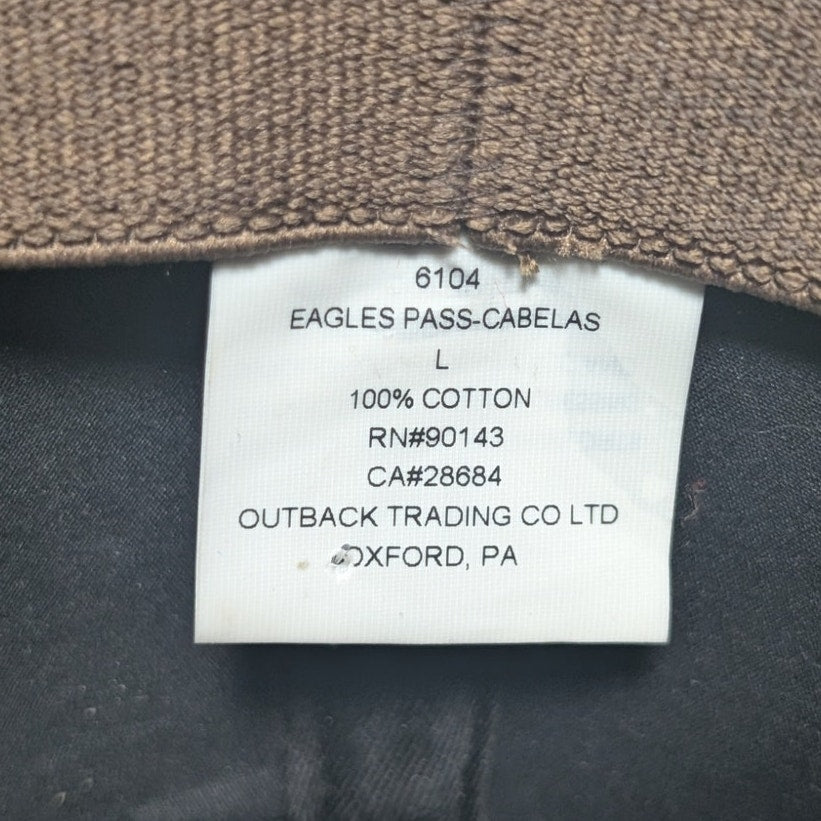 Outback Trading Co. Cabela Olive Oilskin 100% Cotton Western Hat Size L
