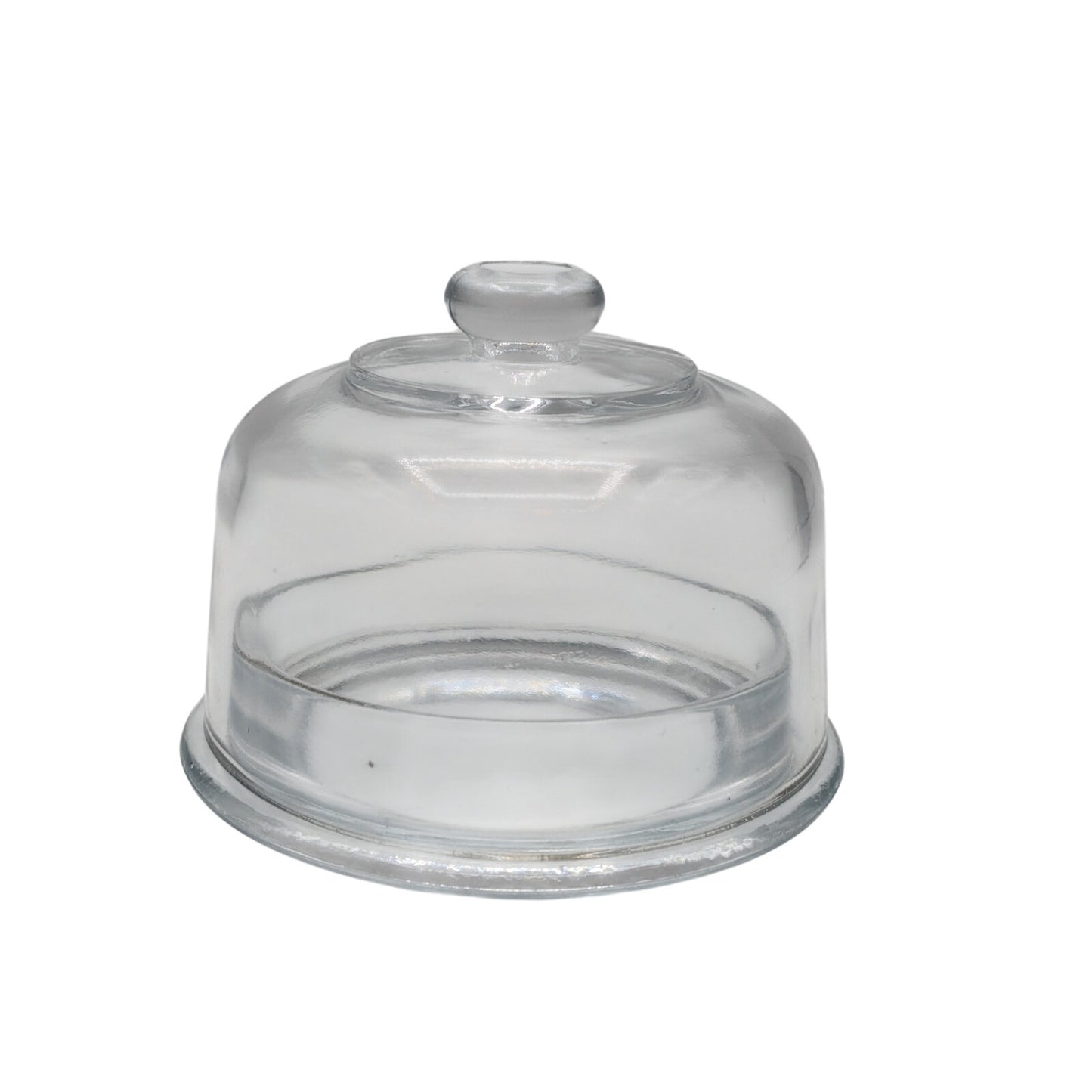 Vintage Clear Glass Small Cheese/Pate Serving Dish With Dome Cloche Lid
