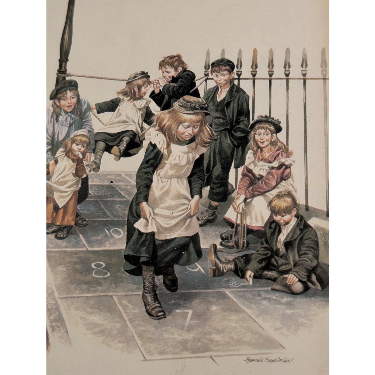 Vtg 1930s Ronald Embleton Nostalgic British Childhood Scenes Framed Wall Art