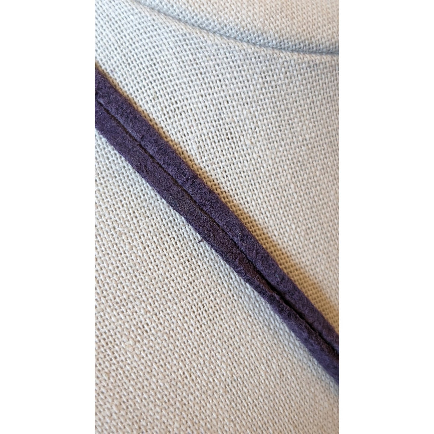 Vintage Purple Leather Bold Amethyst & Glass Silver Tone Charm Necklace