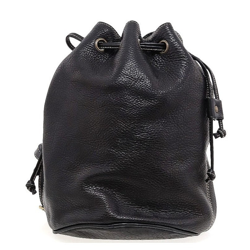 Barucci Leather Crossbody Drawstring Bucket Handbag