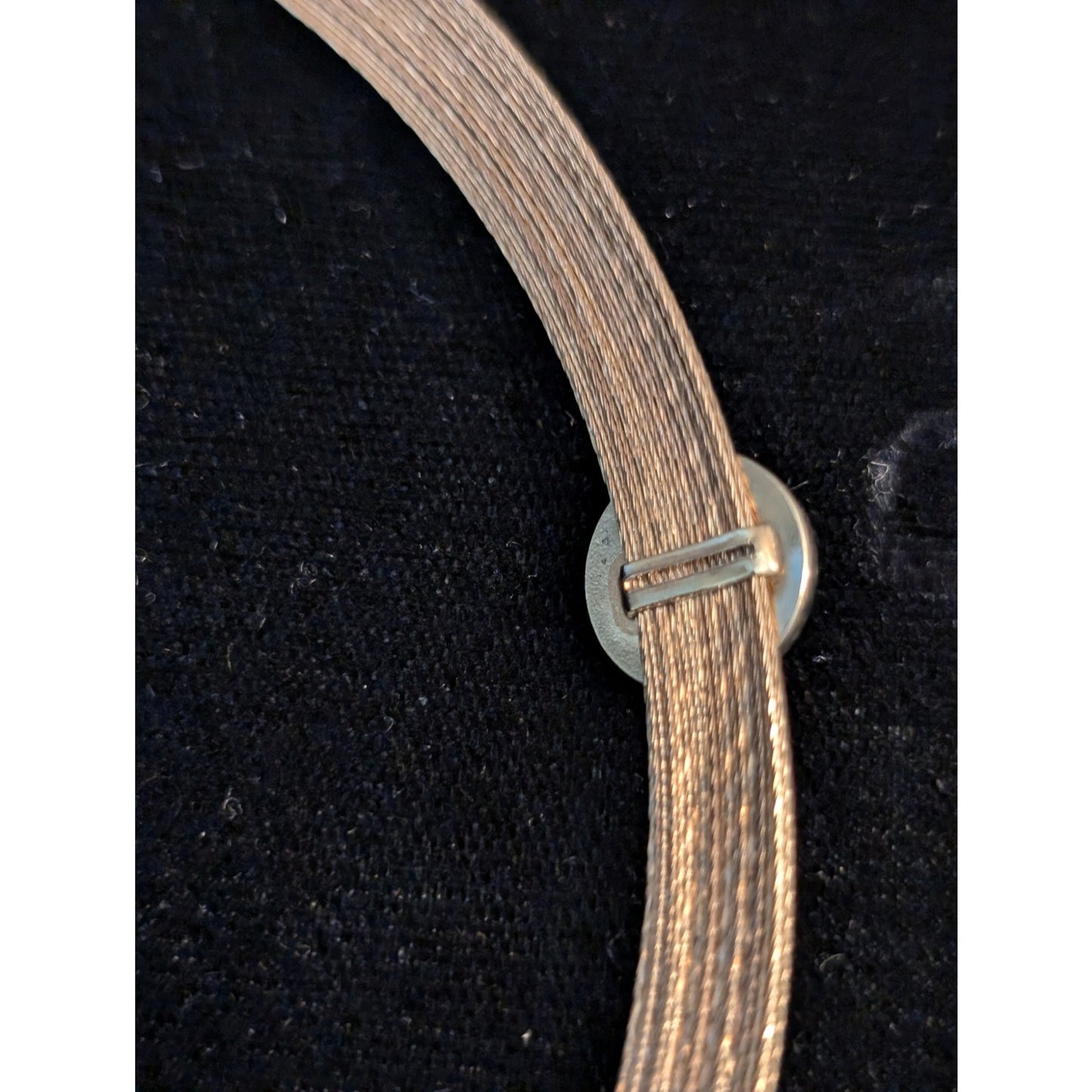 14k Multi-Strand Gold Flex Wire Pearl Enhanced Collar Necklace Approx. 10.86g