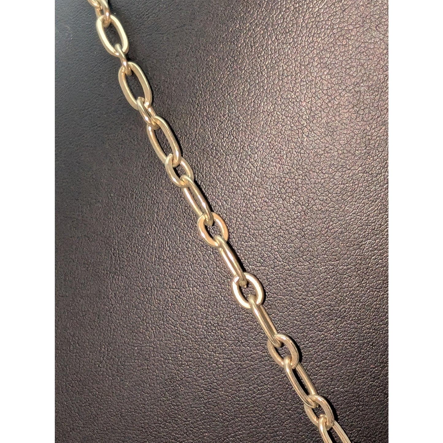 Chico's Light Gold Tone Rhinestone Tassel Chain Necklace