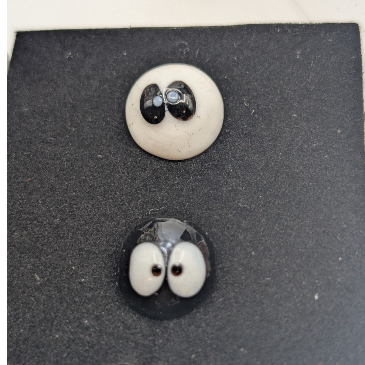 Spooky Eyes Black & White Glass Cuff Links