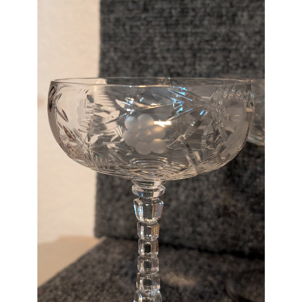 Vintage Libbey Rock Sharpe Villars Pattern Champagne Coupe Glass Set of 6