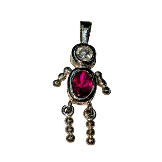 July Tests as Ruby Silver Boy Charm Pendant
