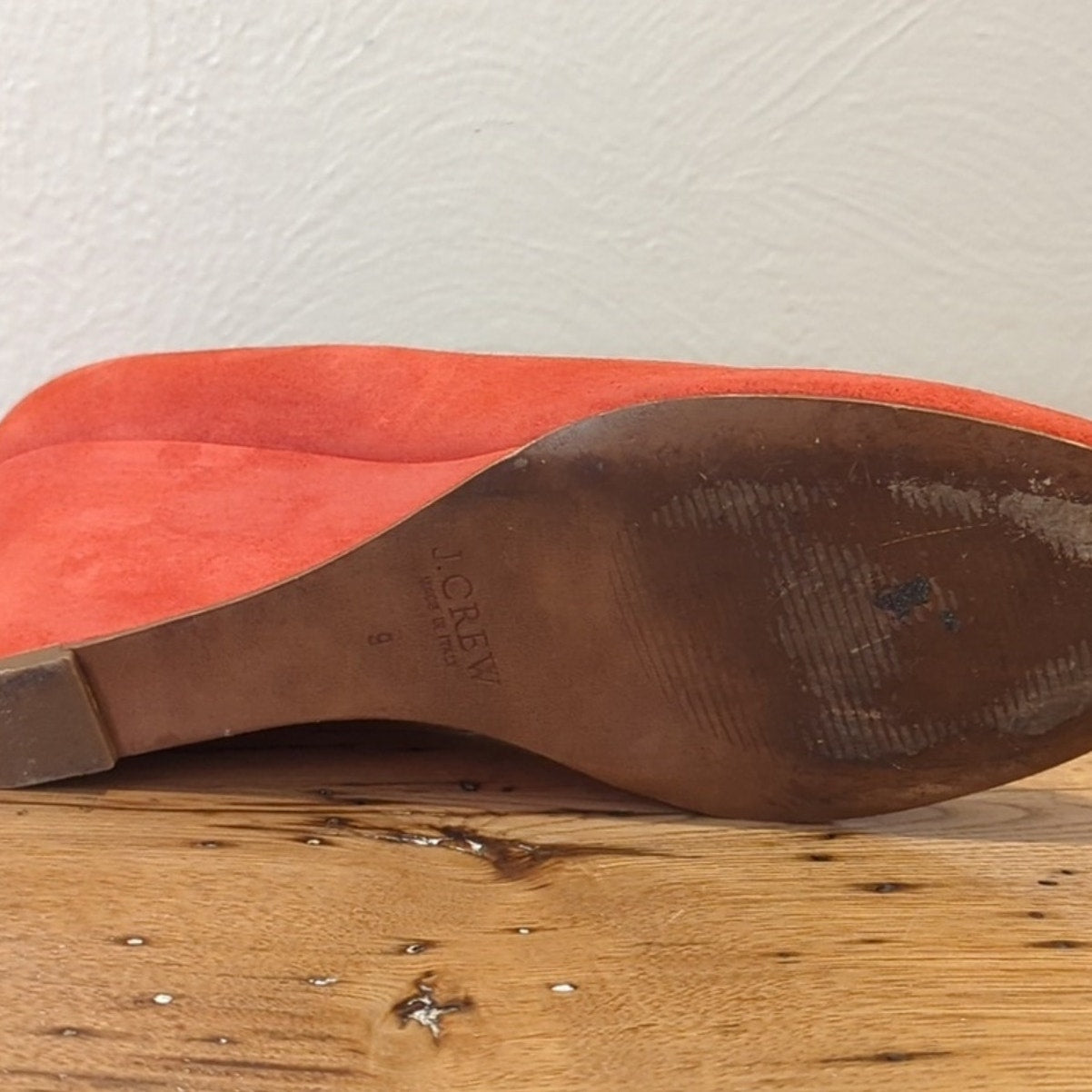 J. Crew Made in Italy Martina Red Suede Wedges Women's Size 9