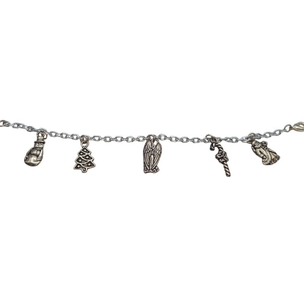 Silver Tone Christmas Charm Bracelet