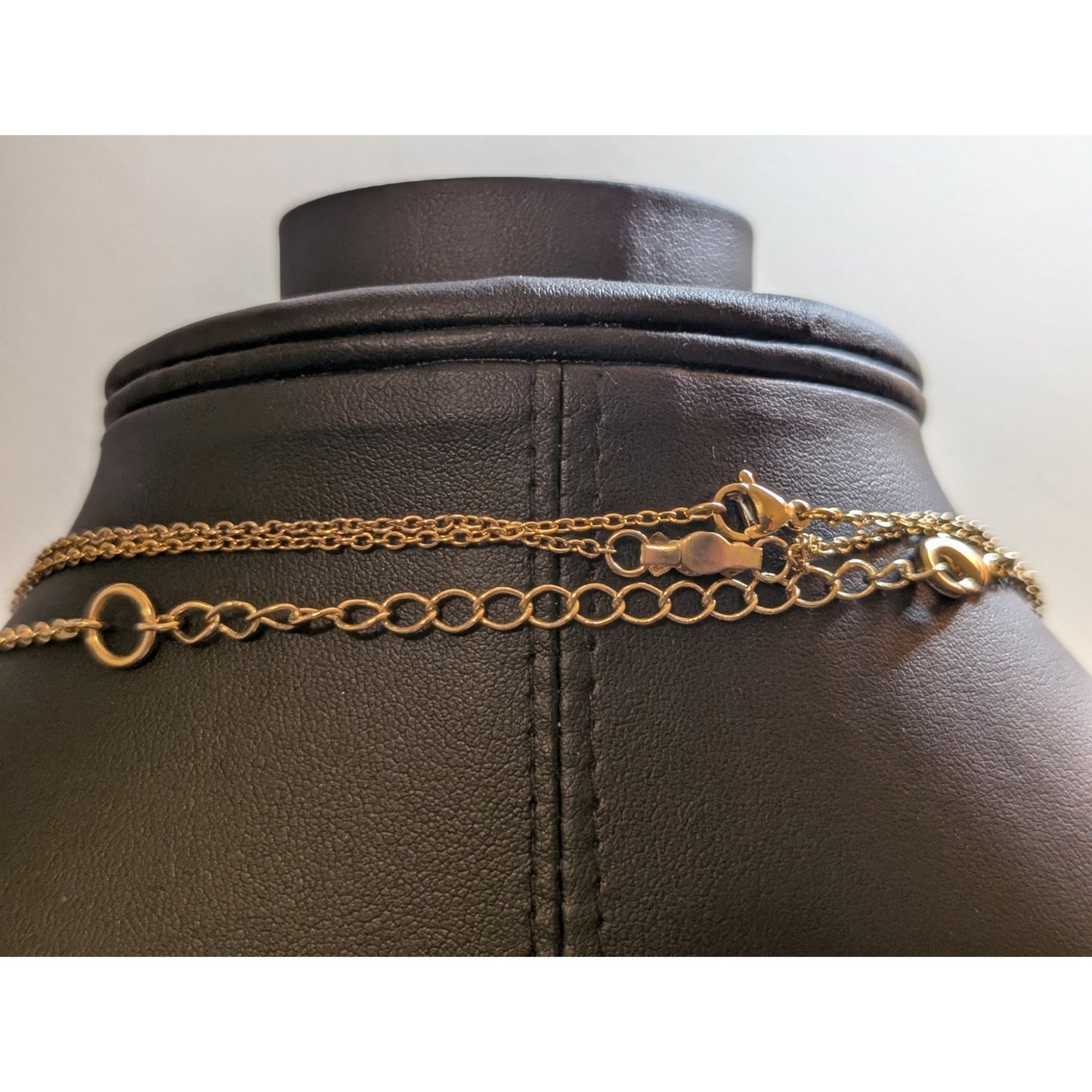 Three Layered Gold Tone Crystal Pearl Heart Necklaces