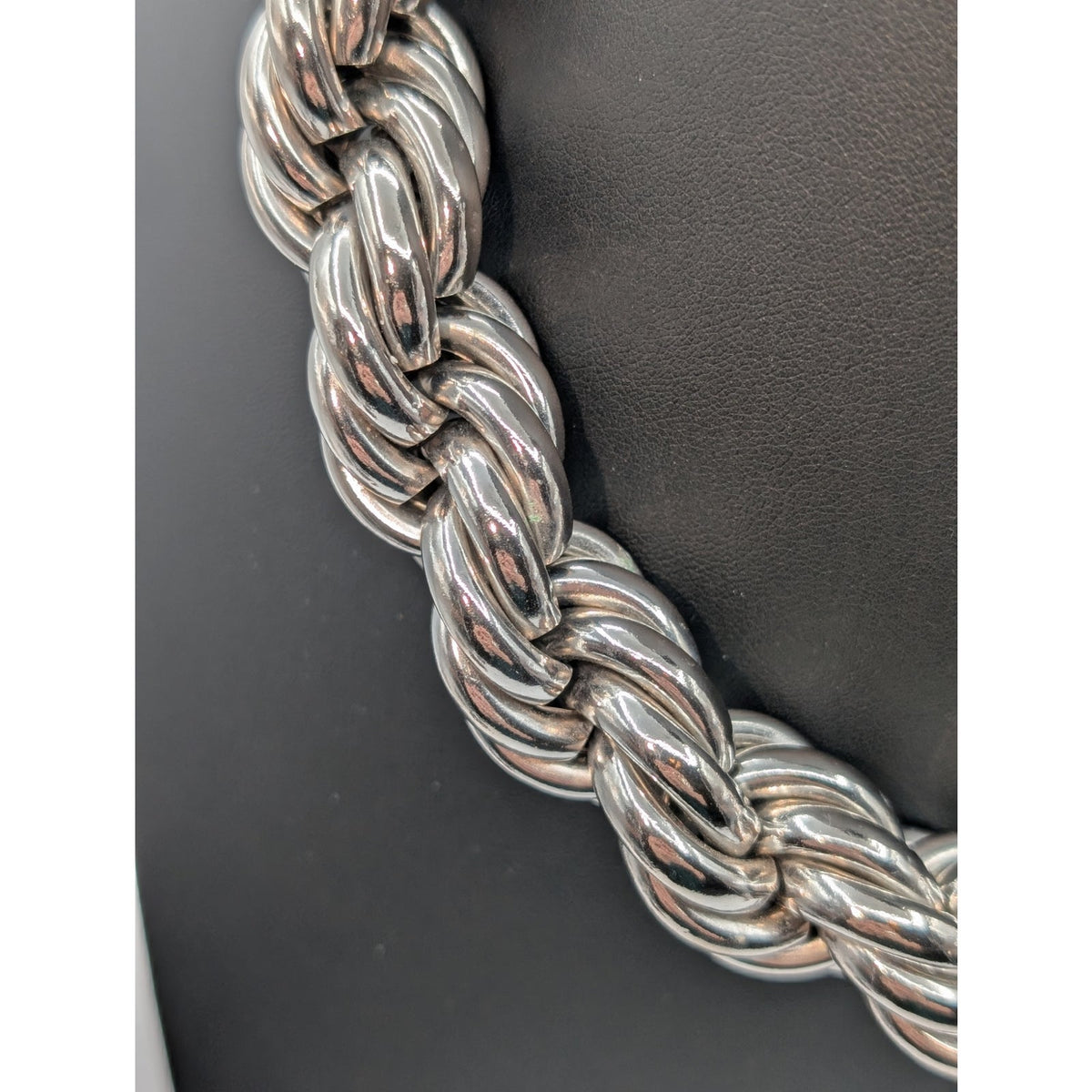 Chunky Heavy 202.63g Silver Tone 20mm Rope Chain 20" Choker Necklace
