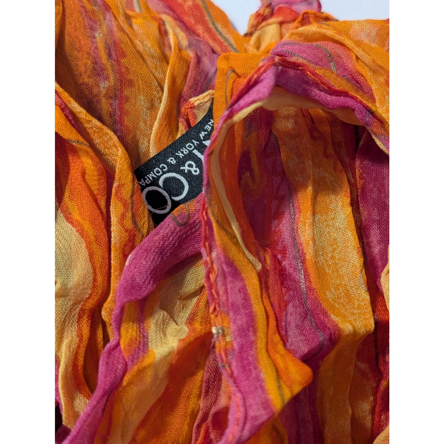 Three Crinkly Frilly Scarves One New With Tags