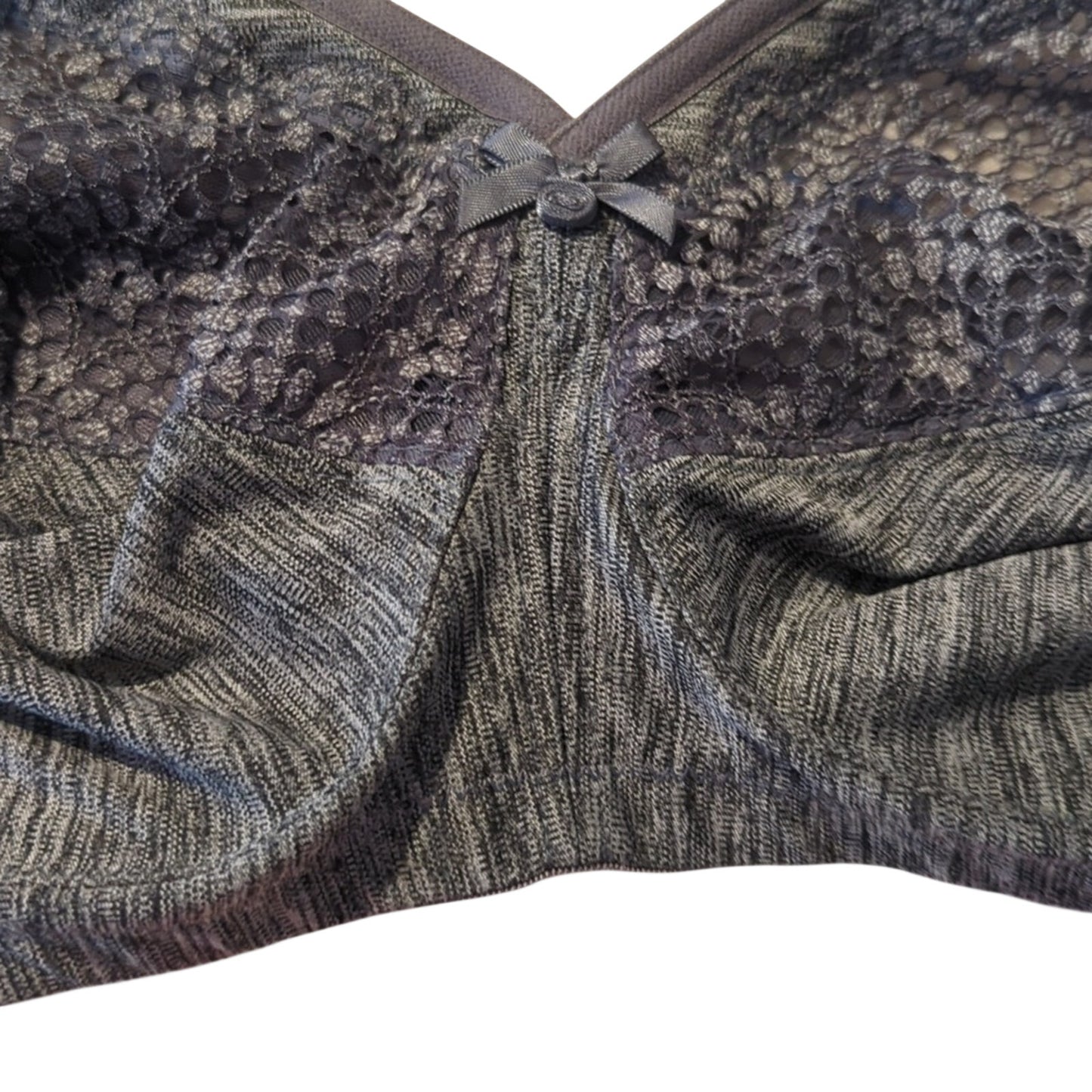 Glamorise Gray Lace No Pad No Wire Bra Women's Sz 42C