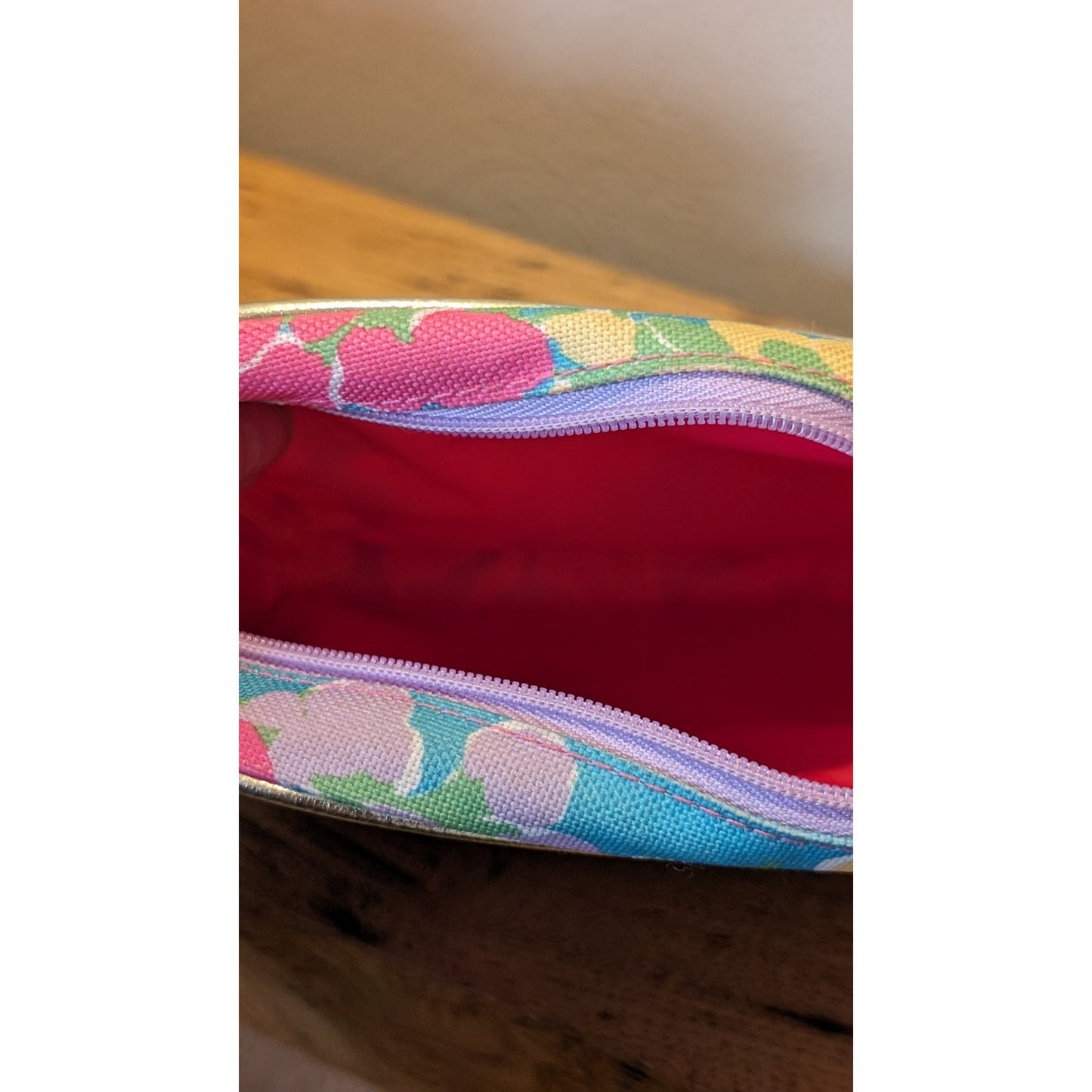Lilly Pulitzer for Estee Lauder Snapdragon Blue Pink Cosmetic Bag