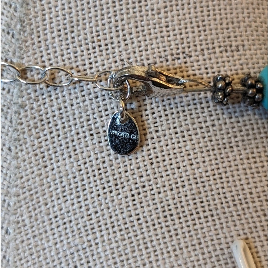 Turquoise Color Howlite Bead Choker Necklace