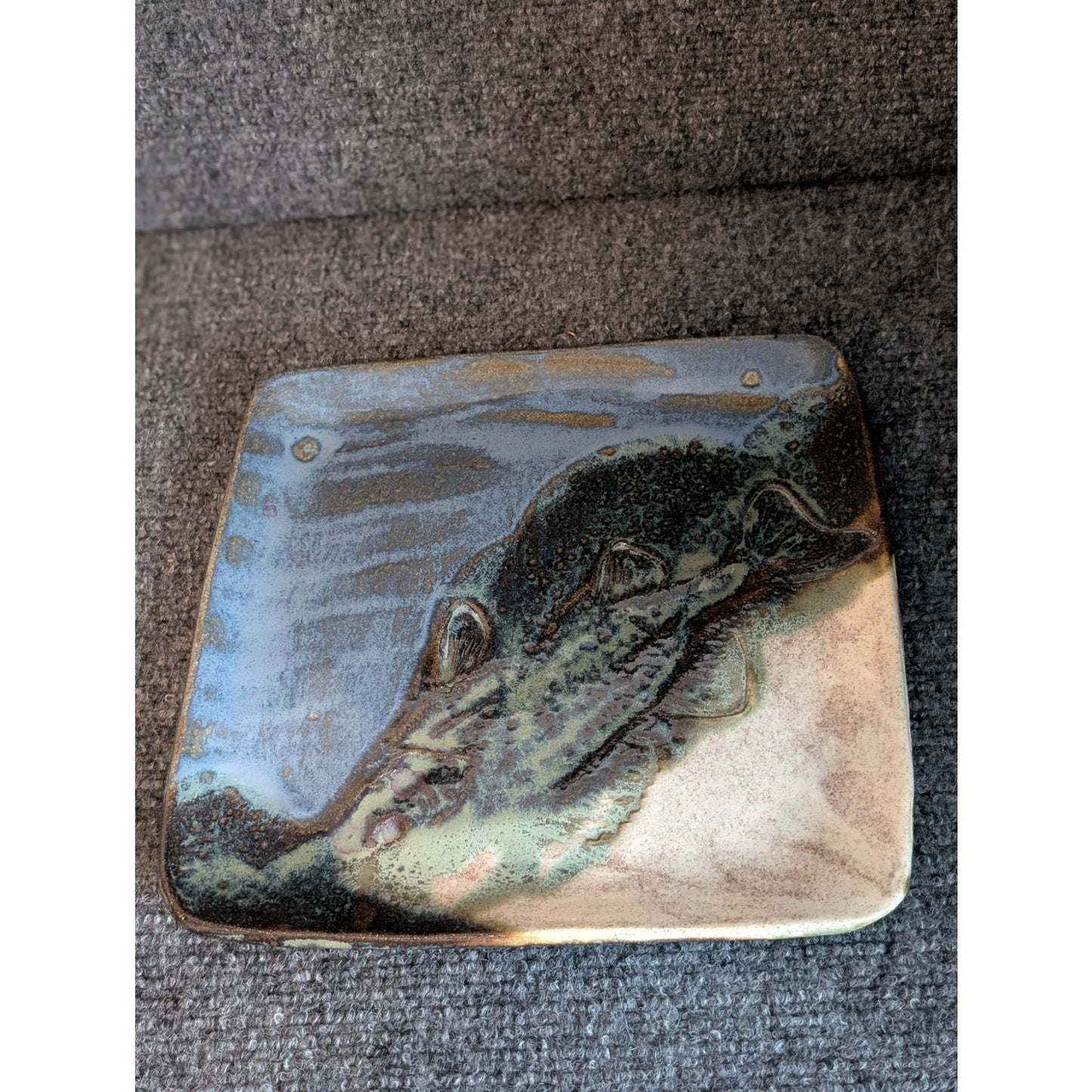 Fish 'Fossil' Textured 9" Plate Pottery
