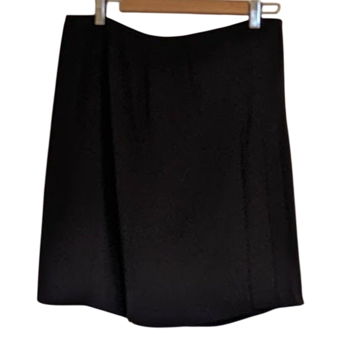 Harve Bernard Vintage Black Crepe Fully Lined Half Pleat Women's Sz 16 NWT Skirt