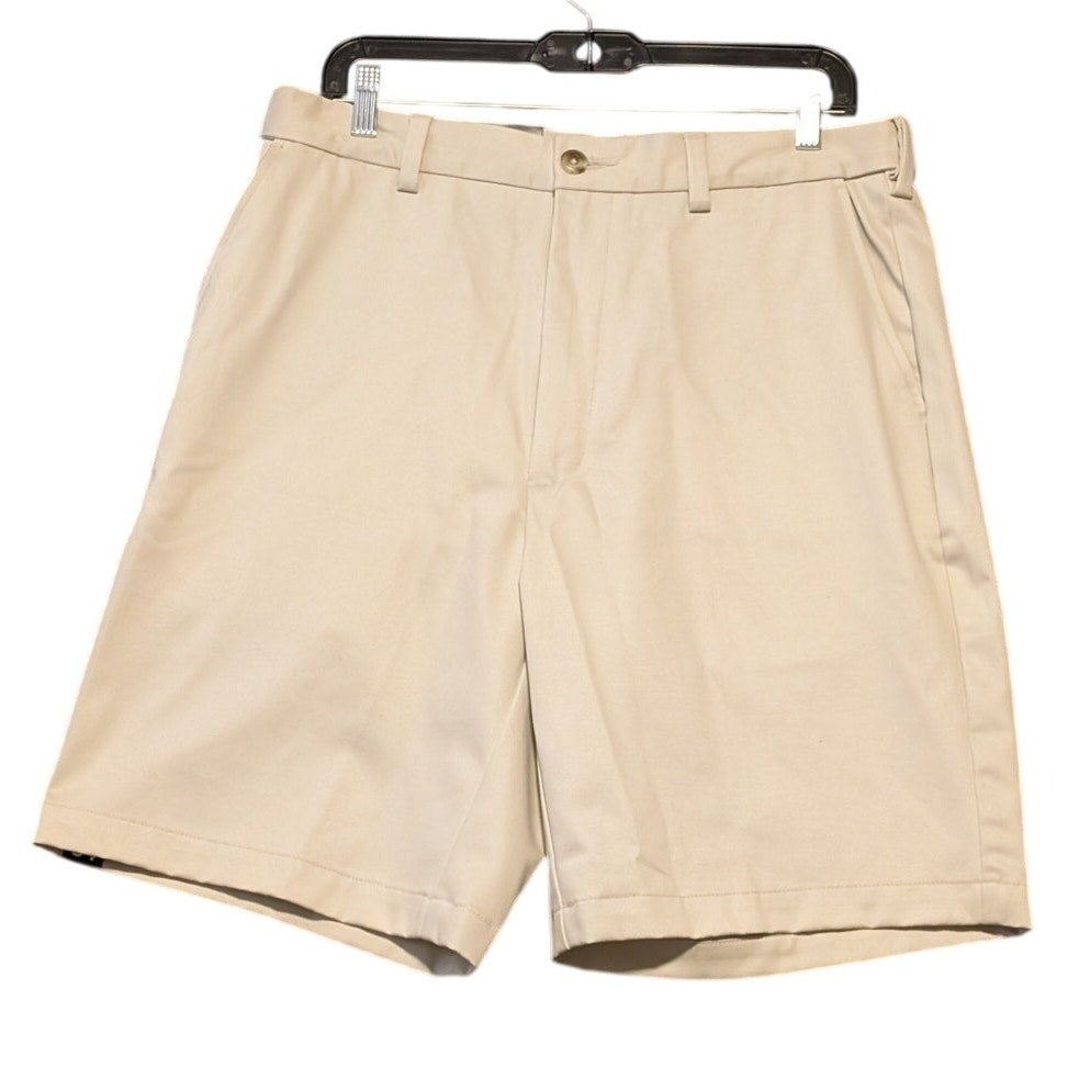 Roundtree & Yorke NWT Travelsmart Stone Flat Front Washed Chino Shorts 34