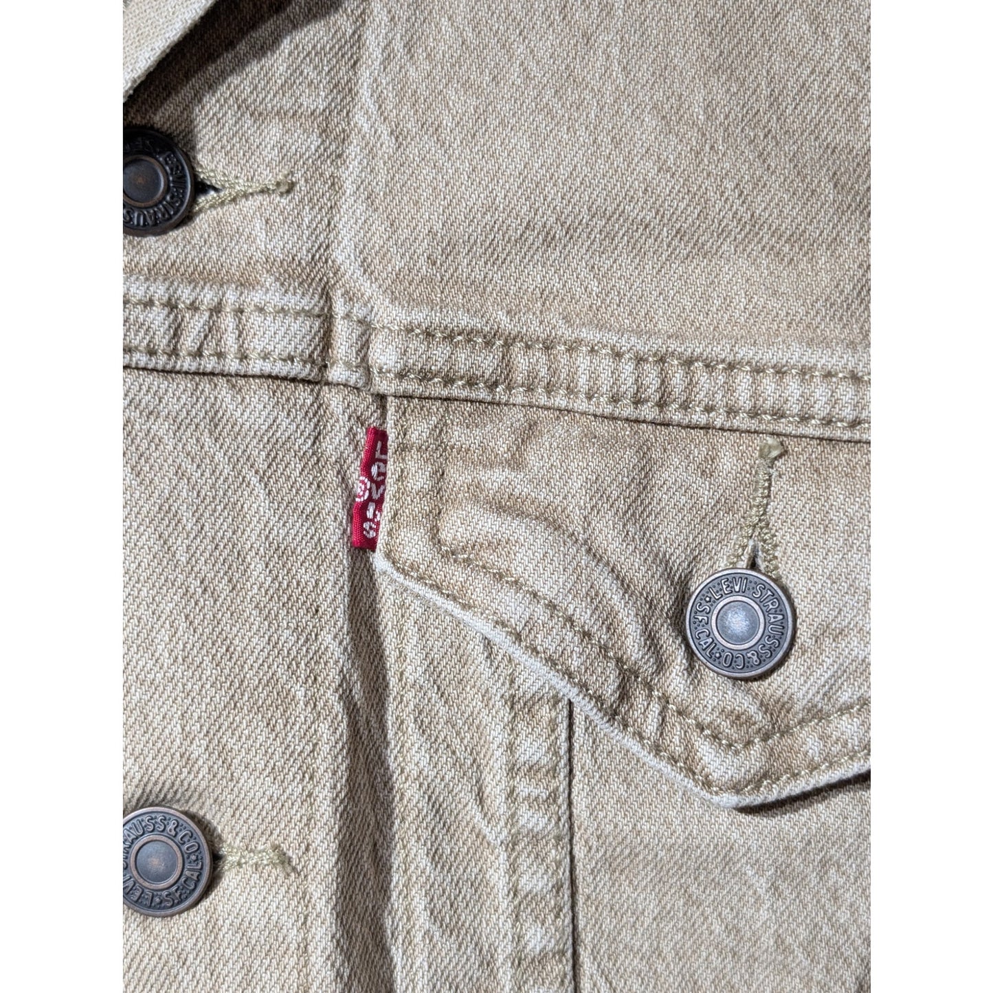 Tan/Lt Brown Levi Strauss Denim Embellished 'Nobody Puts Baby' Jacket Sz S