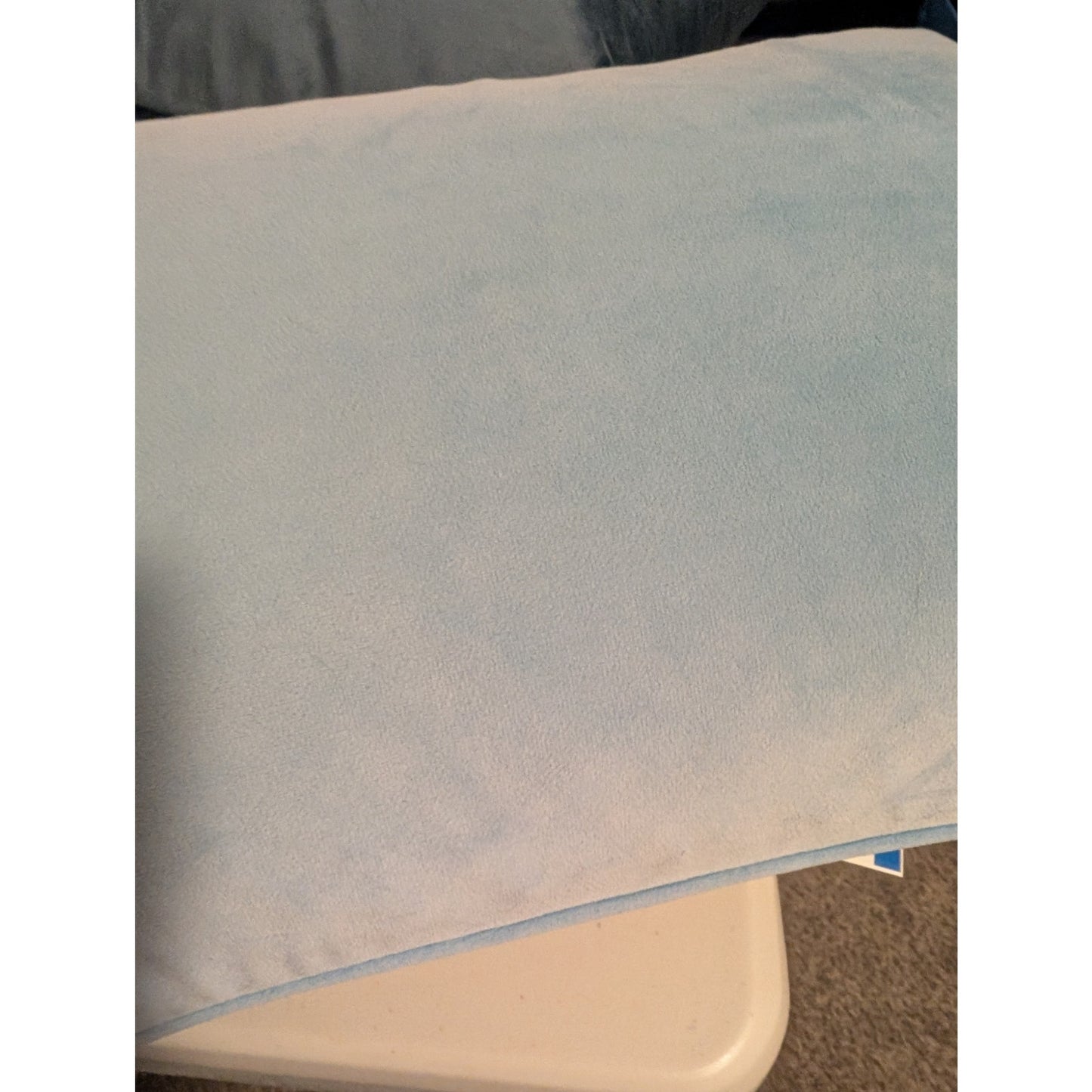 Light Blue Velvet Zippered Down Filled Insert Pillow