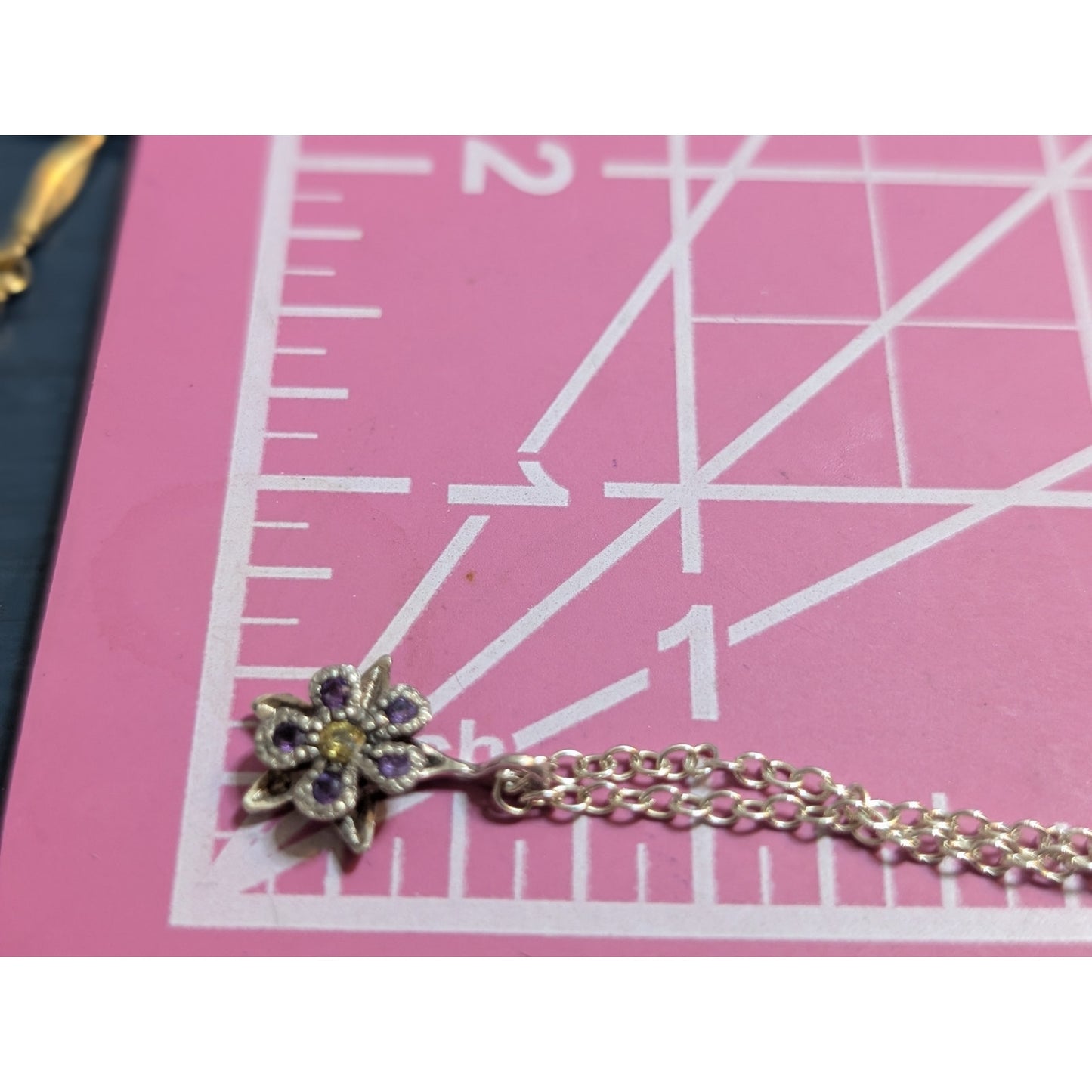 Brendan White Columbine Amethyst & Yellow Sapphire Sterling Silver 17" Necklace