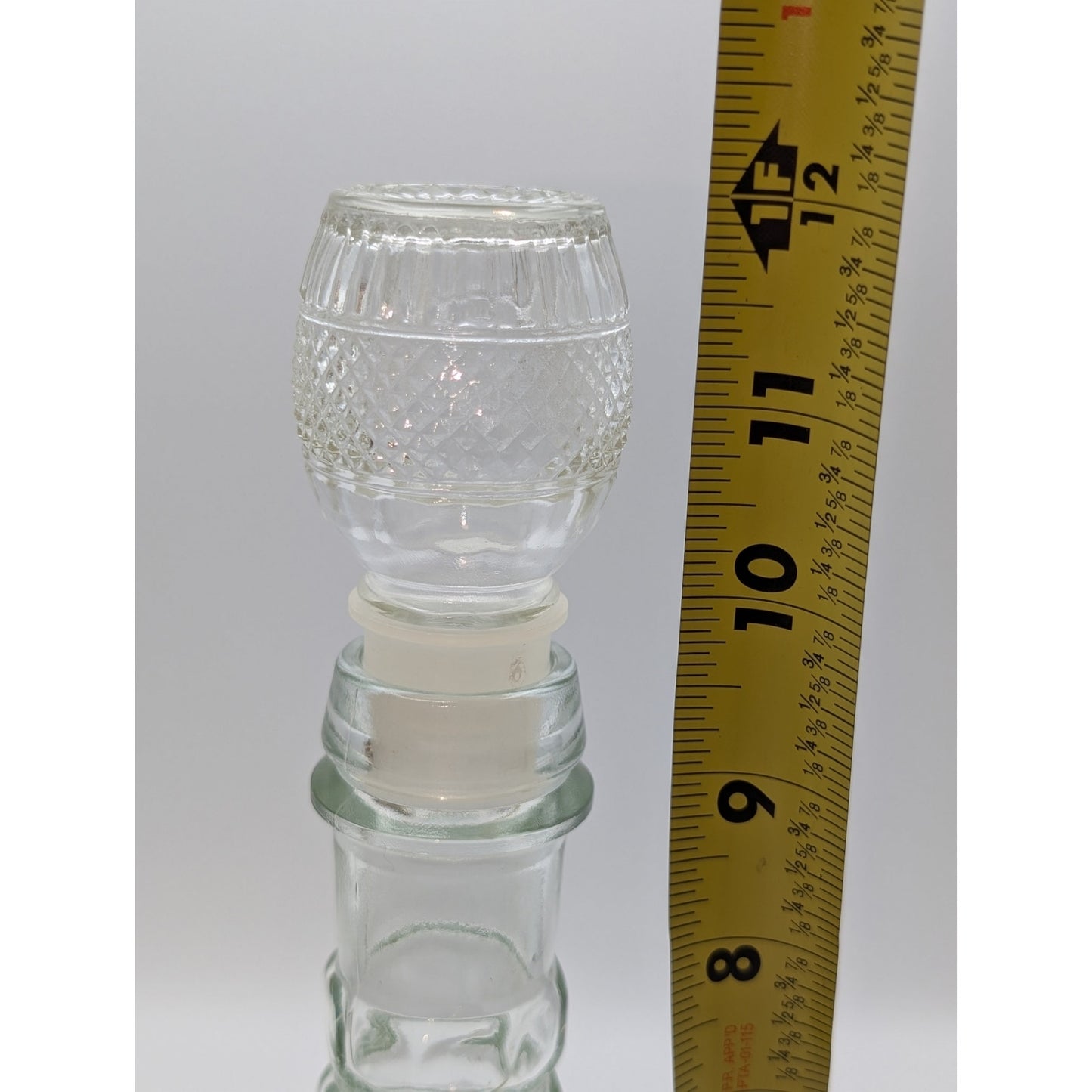Vintage Diamond Cut Glass Decanter MD -- 1975 Mogen David Bar Wine Bottle