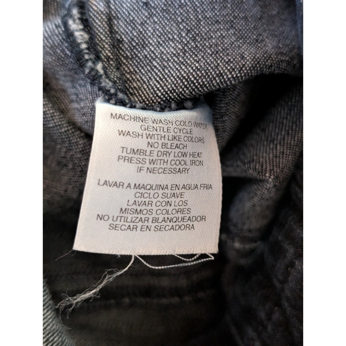 Jones New York Sport Stretch Denim Velvet Trim Military Jean Jacket Sz M