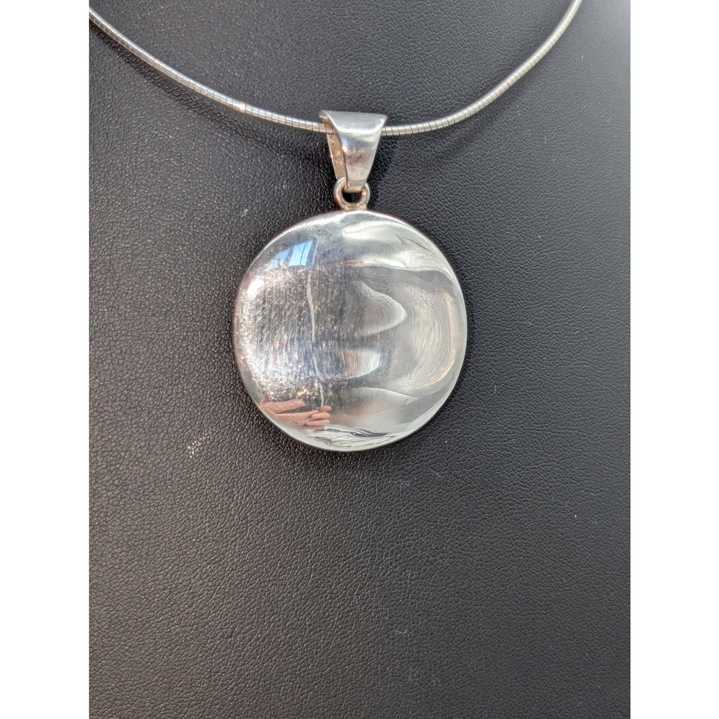 925 Sterling Silver Silpada Wavy Disk Pendant on 925 Sterling 16" Cord Necklace