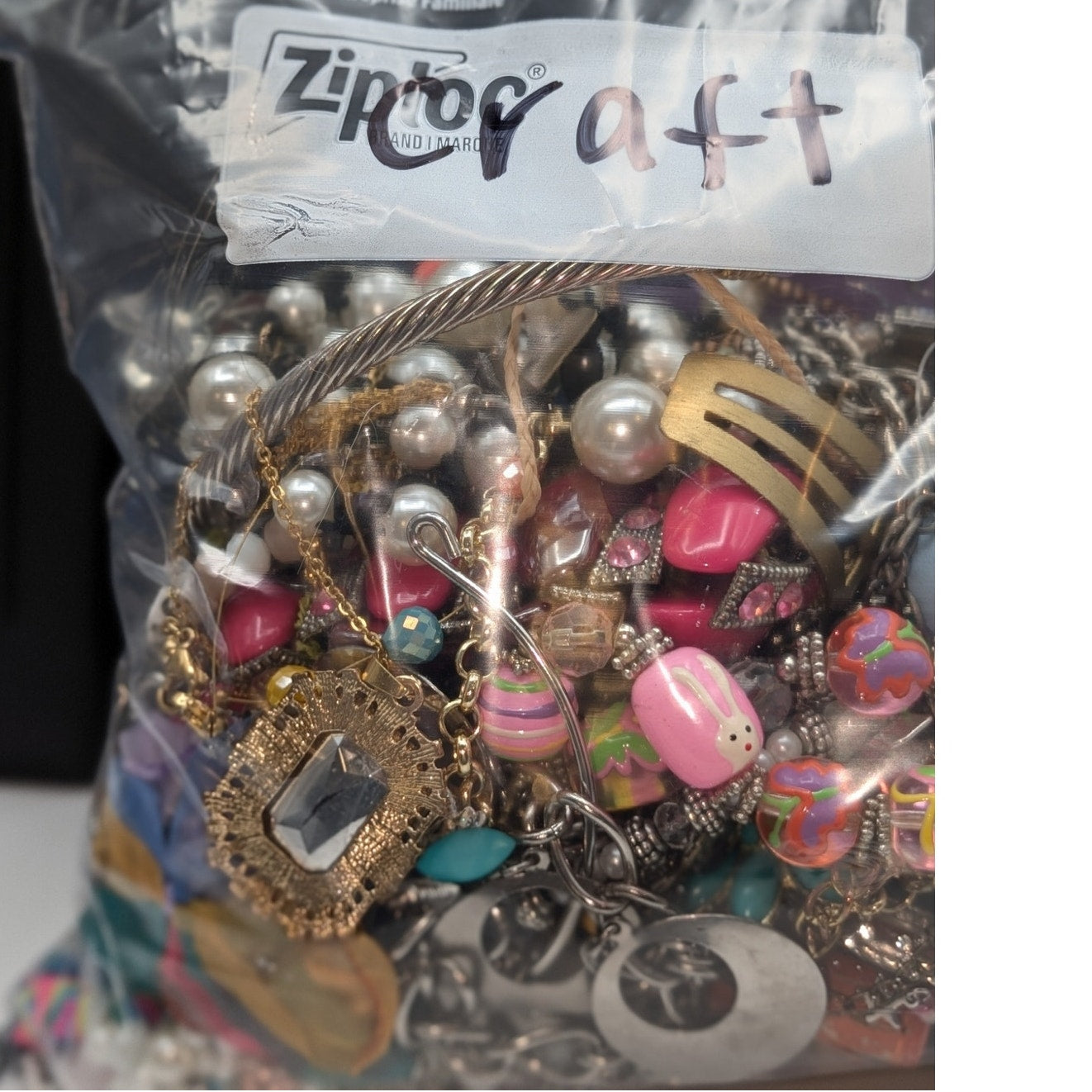 Jewelry Lot Eileen Repurpose Bag Over 4 Pounds Beads & Possible Wearable Pieces