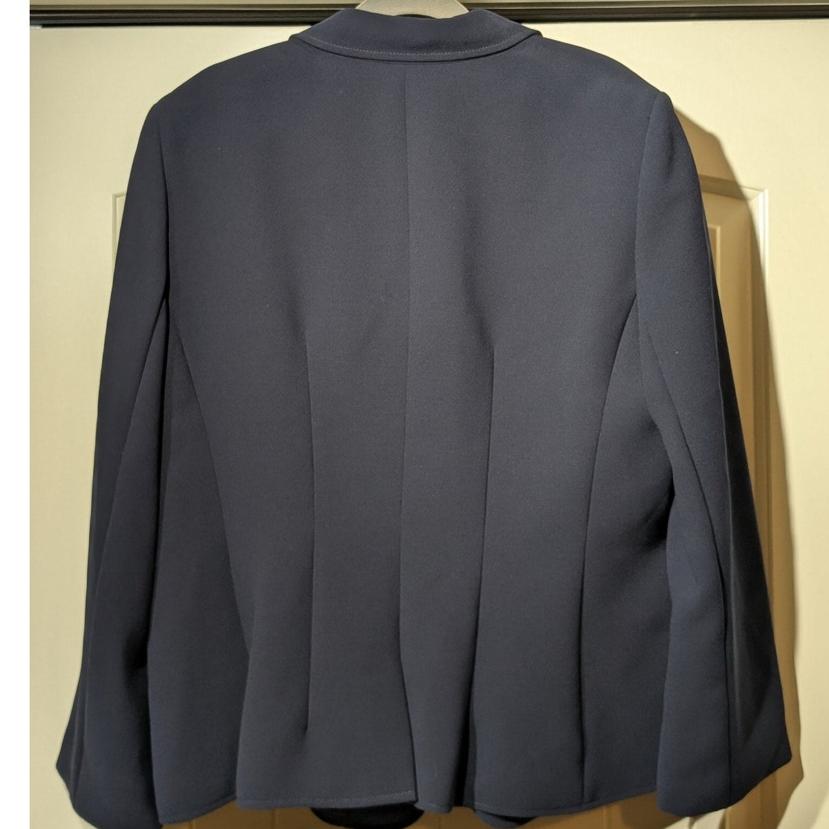 Tahari Arthur S. Levine Petite Navy Silver Zip Pocket Button Lined Blazer Sz 16P