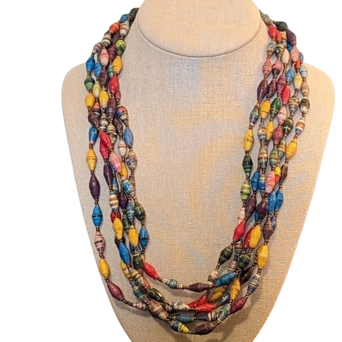 Rare Teng Yue Multi-Strand Multi-Color Tribal Necklace