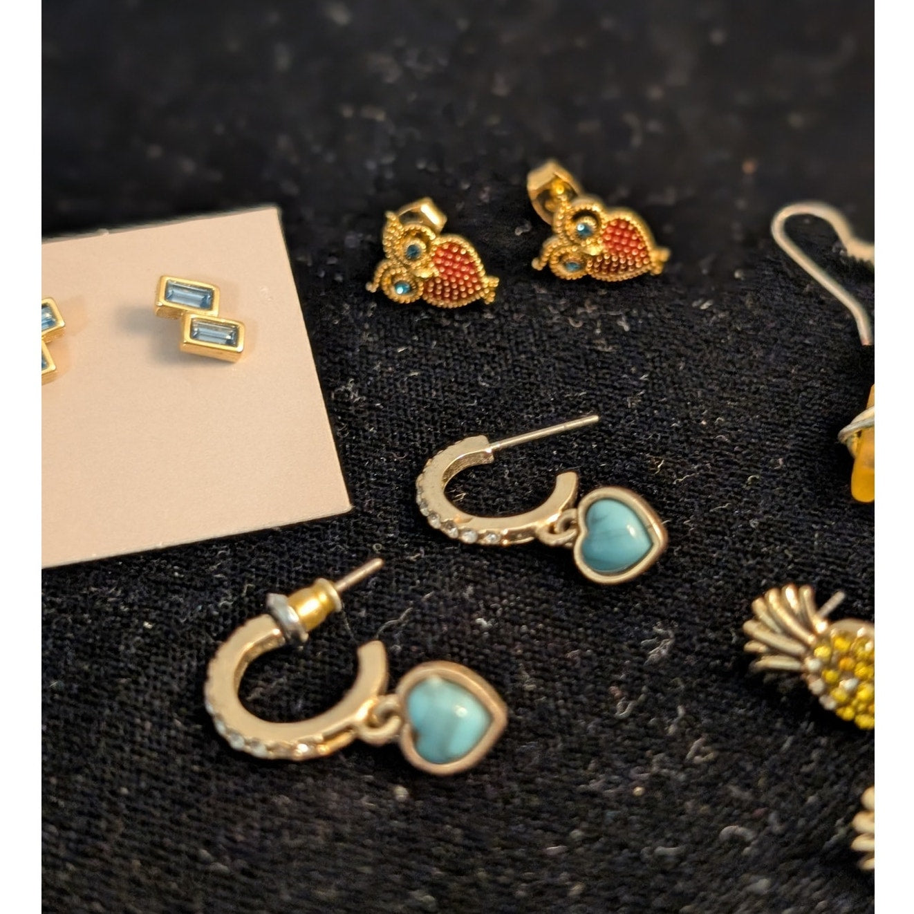 Lot of Eight Pair Gold Tone Pierced Earrings