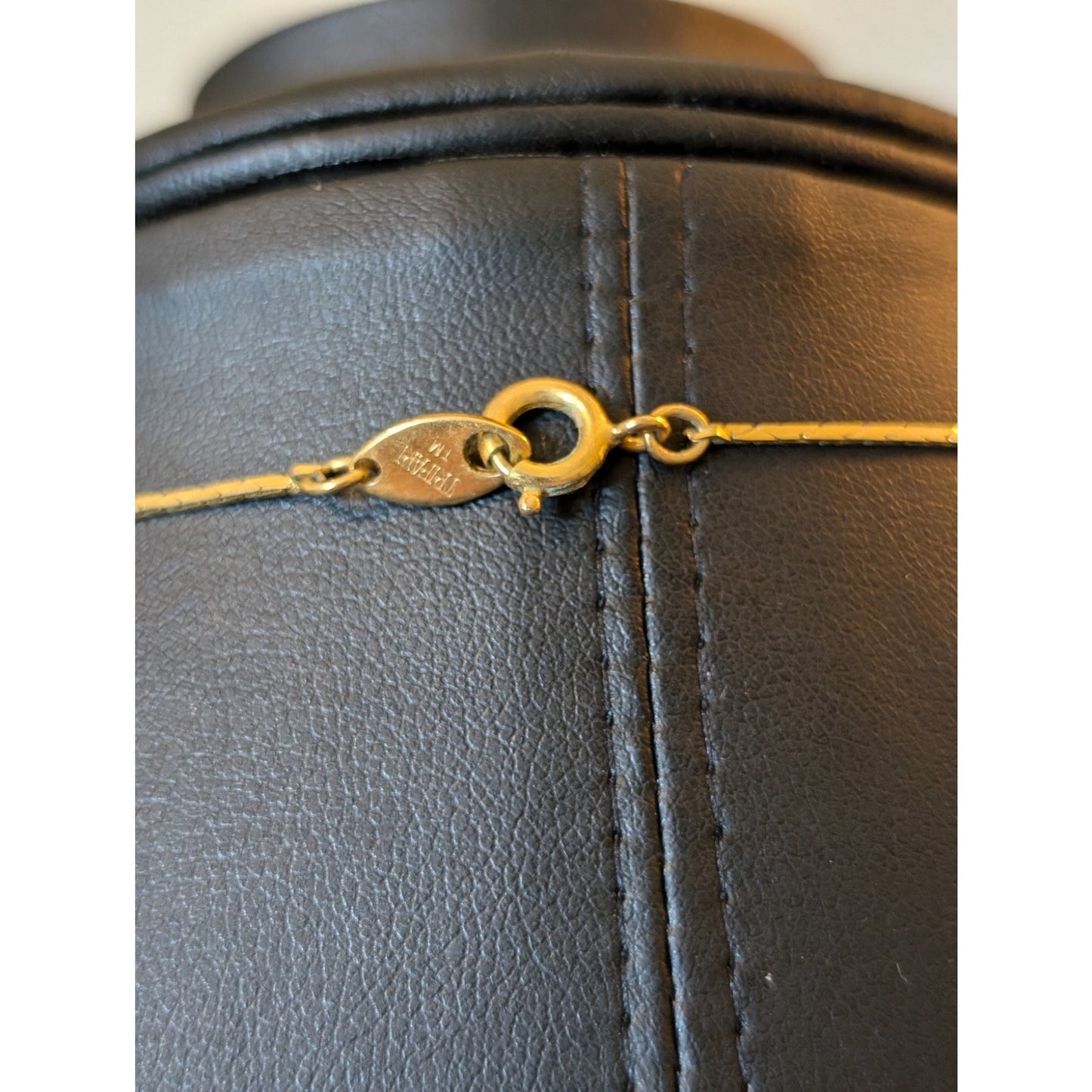 Vtg Trifari Gold Tone Coiled Wire Bead & Faux Pearl Station Long Chain Necklace