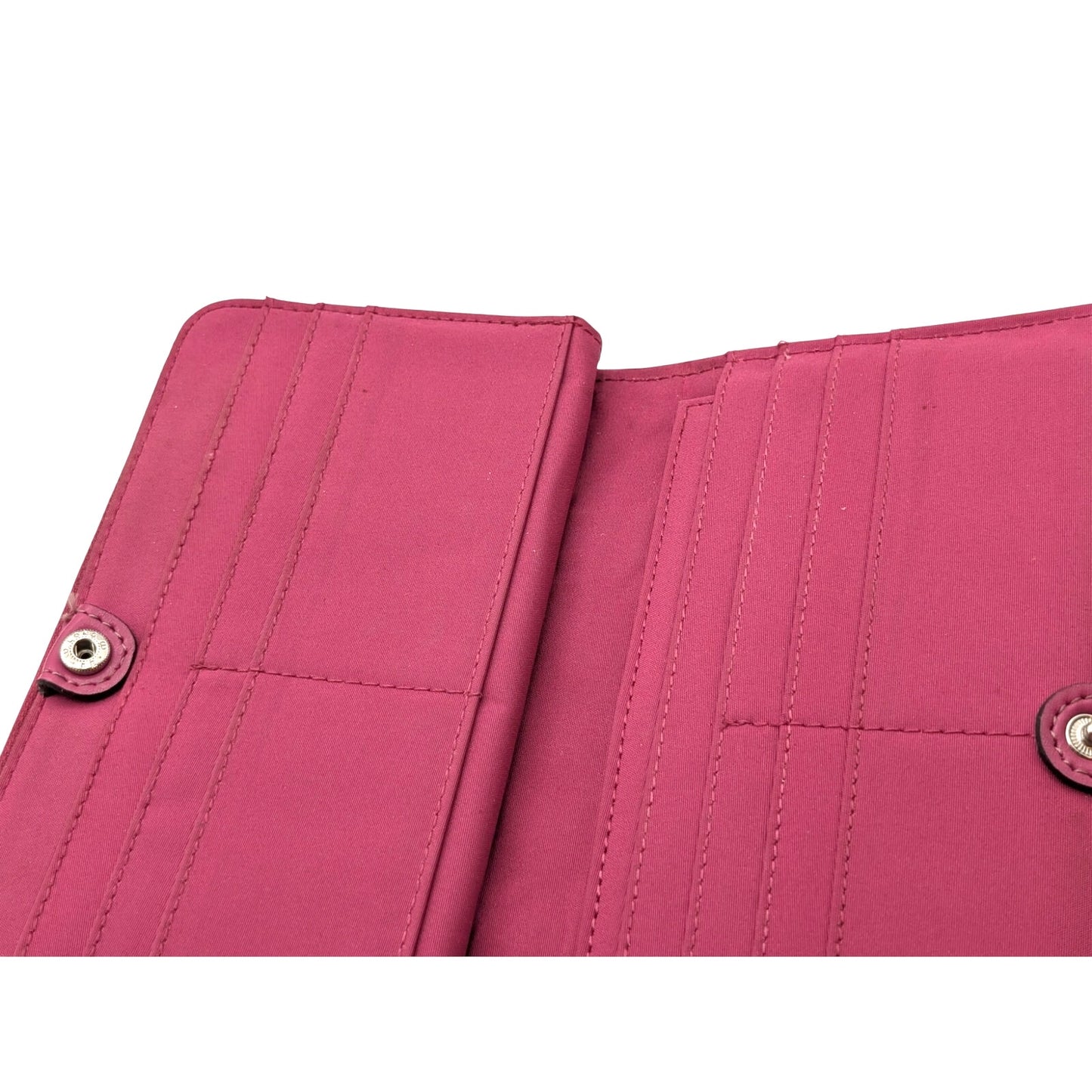 Etienne Aigner Pink Leather Cynthia Style Signature 'A' Organizer Clutch Wallet
