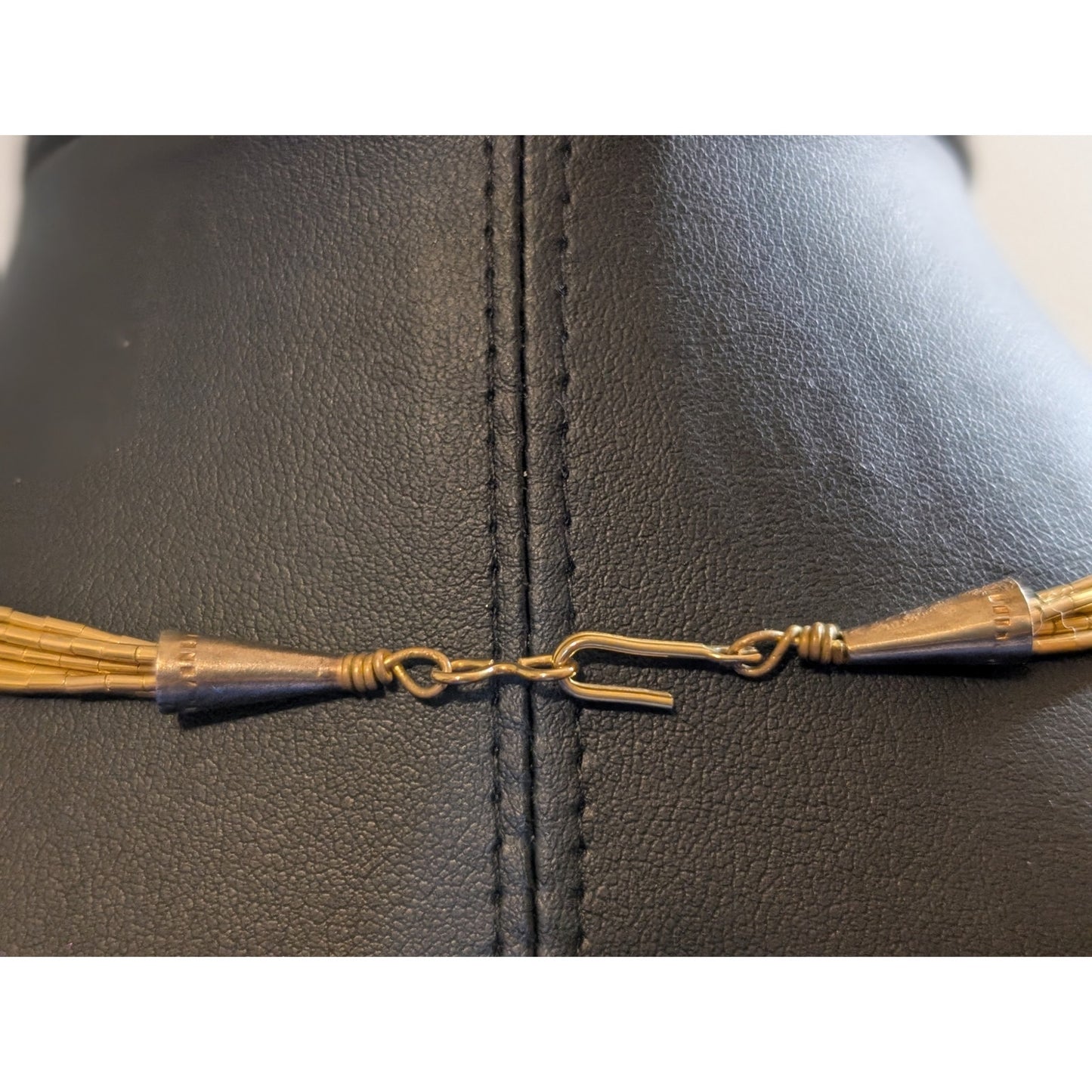 Vintage Five Strand Liquid Gold Filled Bead 18" Necklace