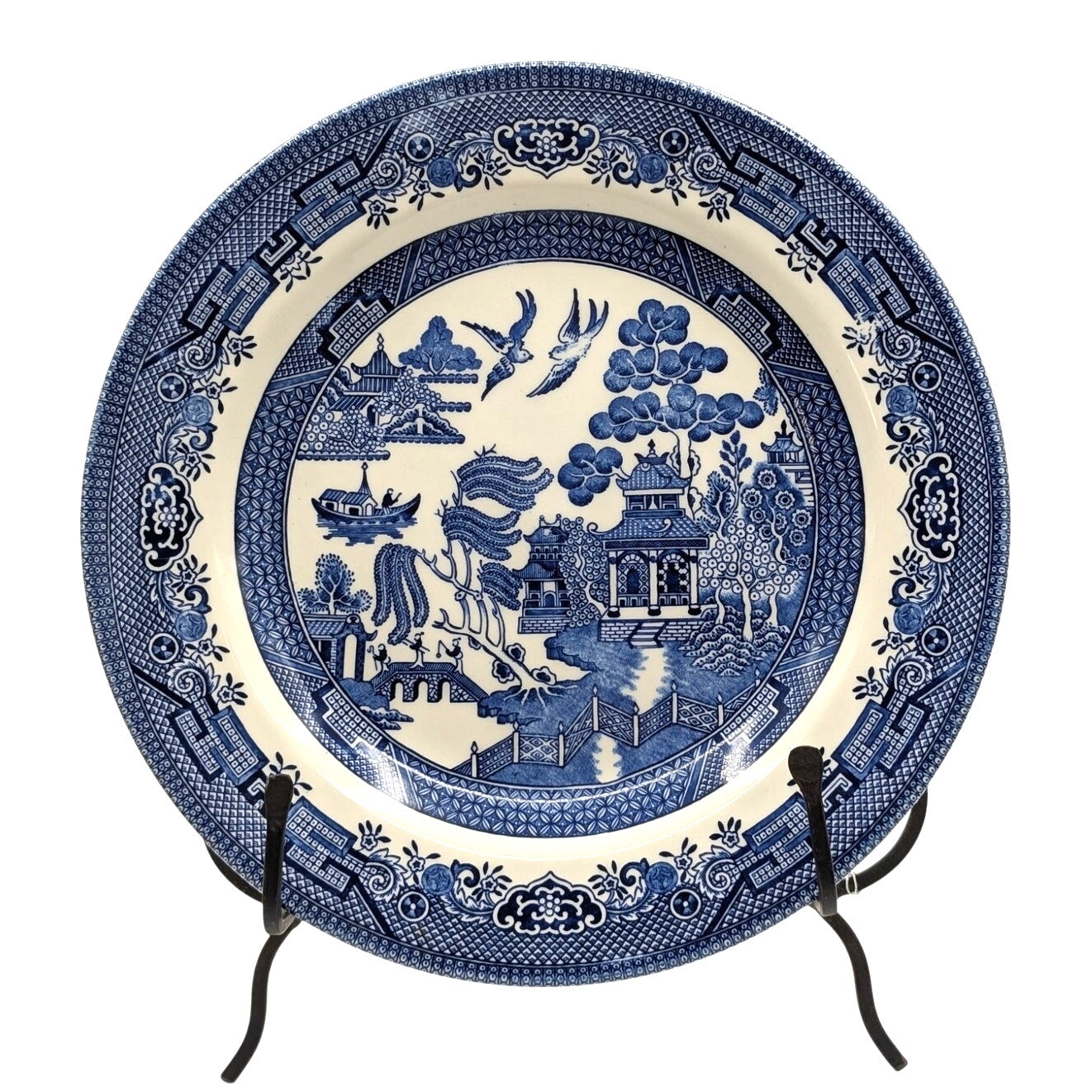 Staffordshire Churchill Blue Willow Made in England 10" Dinner Plate