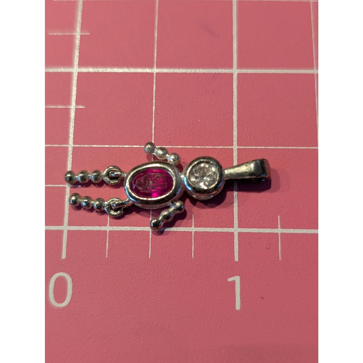 July Tests as Ruby Silver Boy Charm Pendant