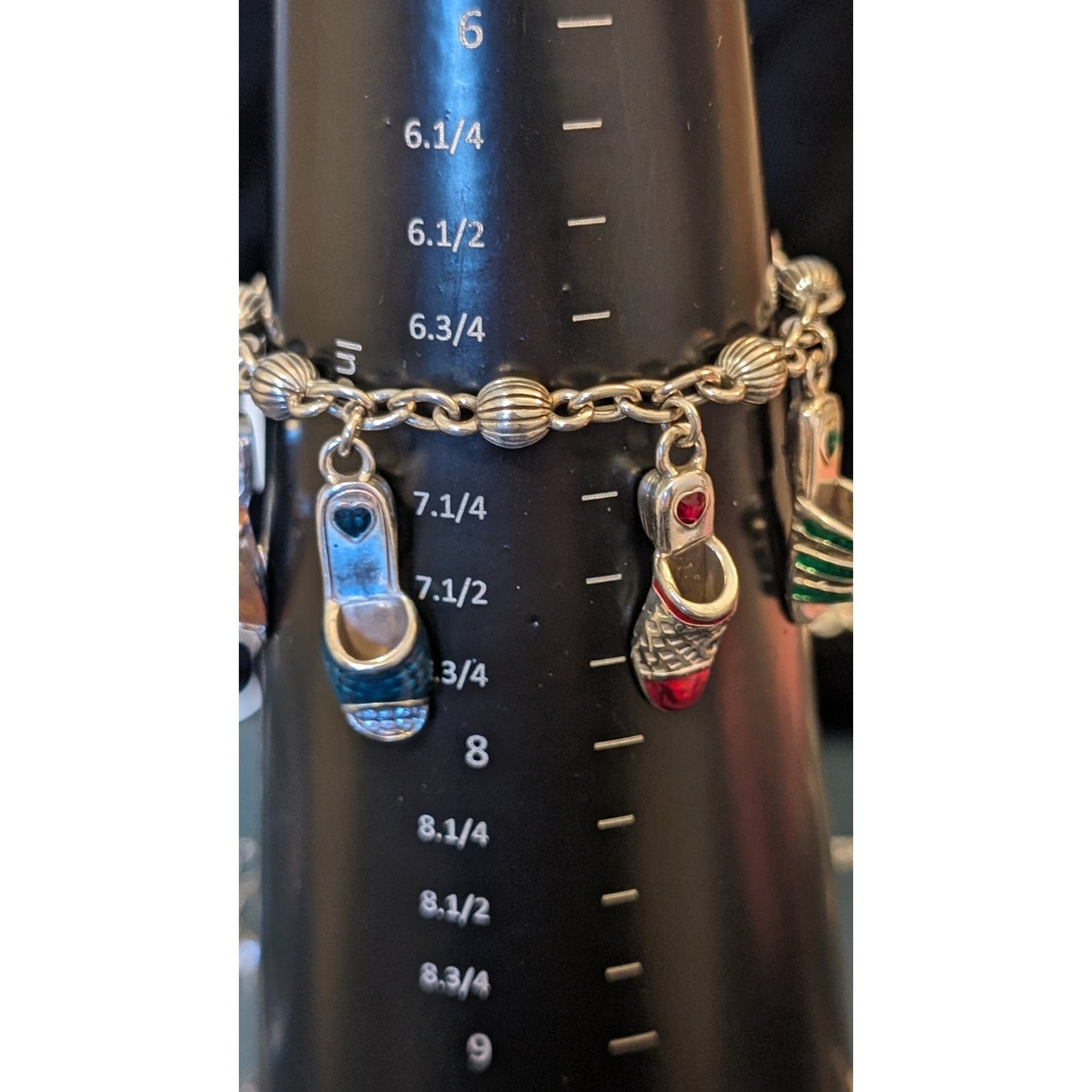 Brighton Vintage Retired Enamel Shoe Charm Bracelet