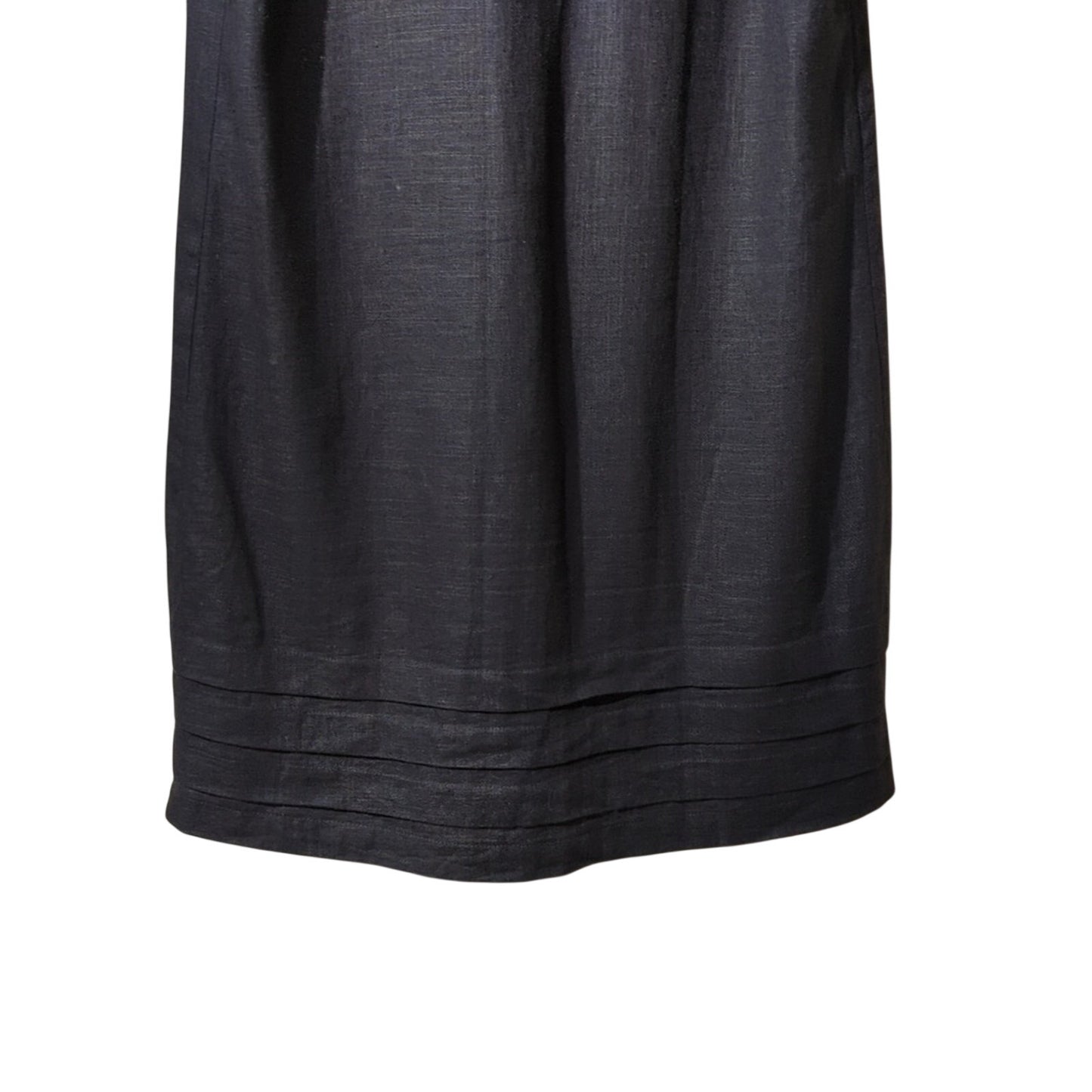Original Nicole Miller Linen/Viscose Black Classic V-Neck Sheath Dress Size S