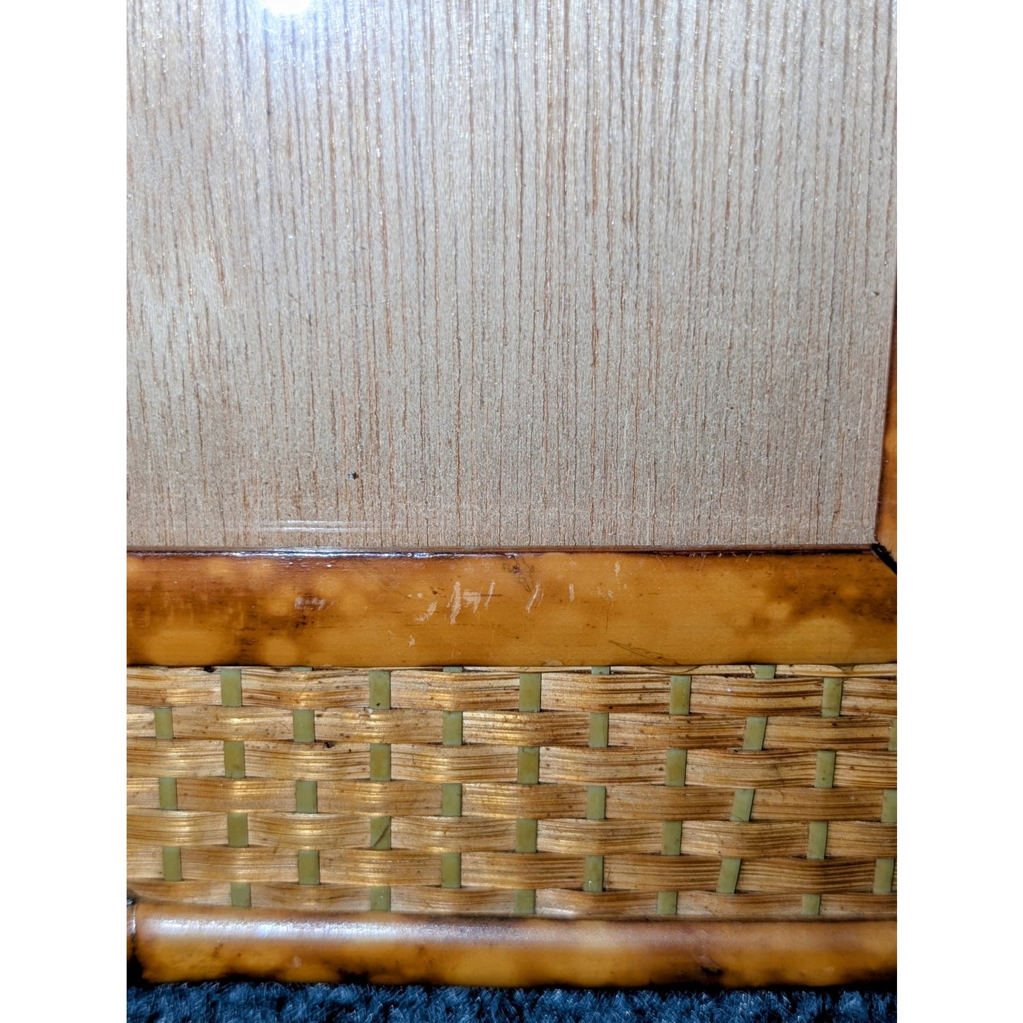 Vintage 60s Mid-Century Italian Wicker Rattan Bamboo Photo Frame