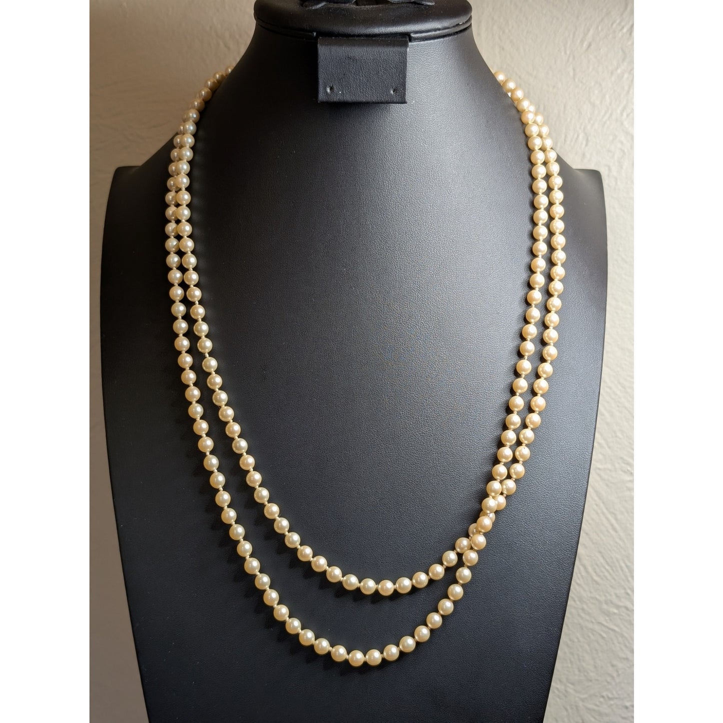Vintage Marvella 5mm 34" Single Strand Faux Pearl Necklace
