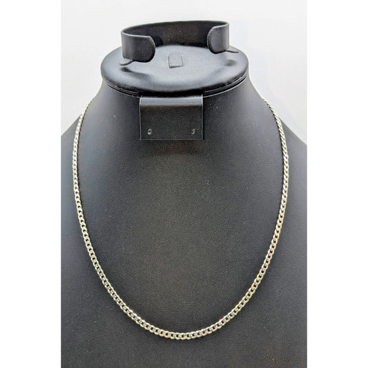 925 Sterling Silver Italy 20" Curb Link Chain Necklace