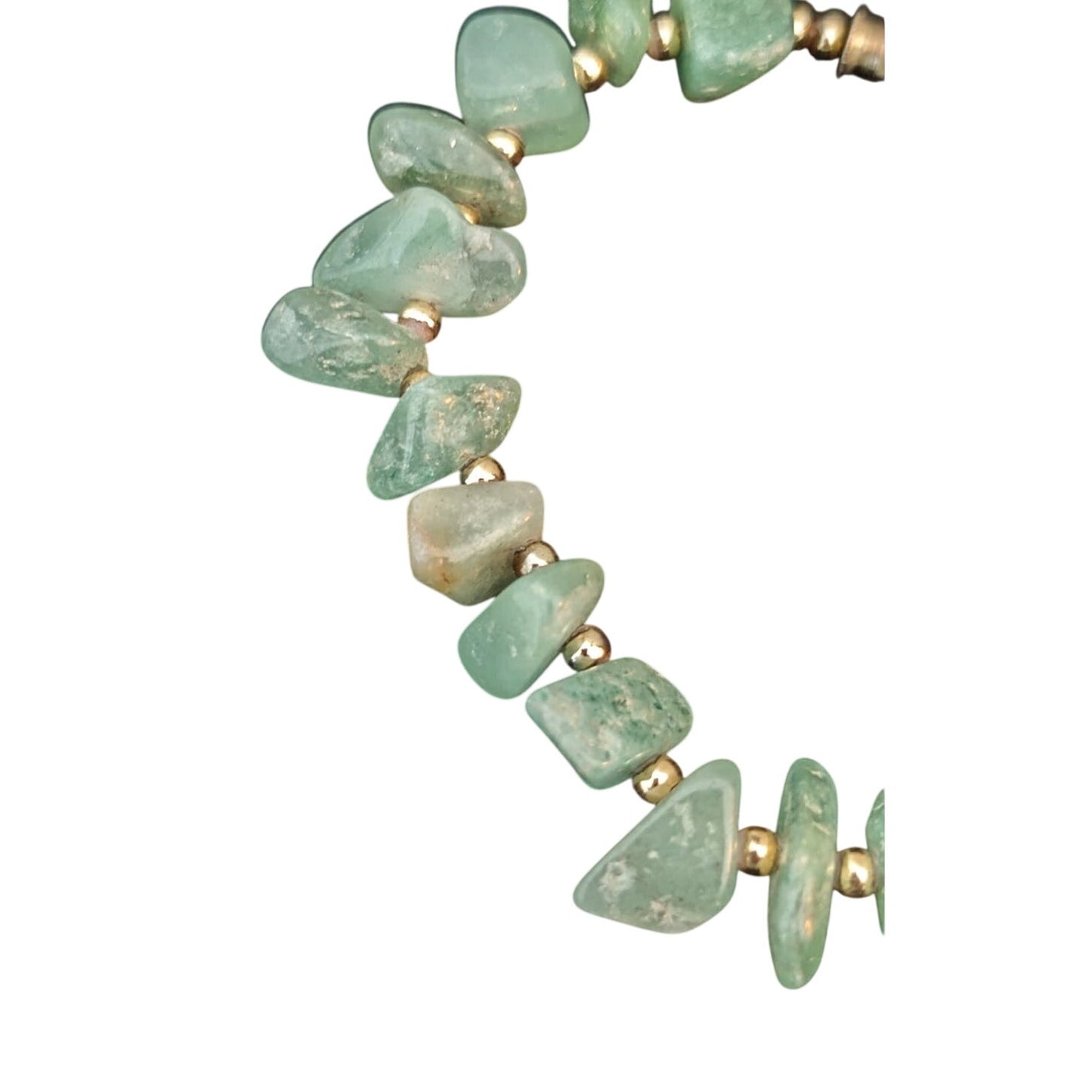Vintage Green Gemstone Chip Bracelet W/ Barrel Clasp