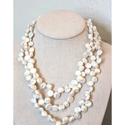 Lucas Lameth Multi-Strand Freshwater Pearl Necklace/Sterling Silver Clasp 18"