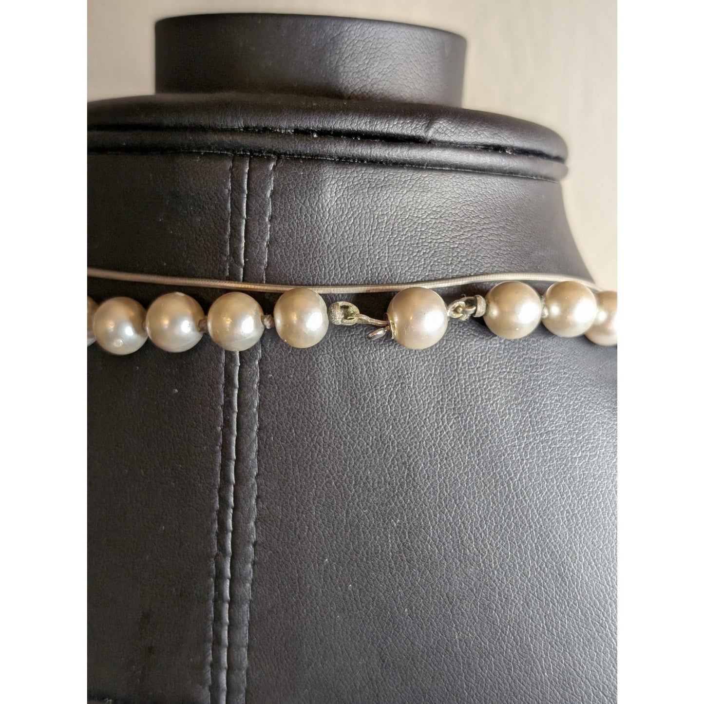 Lot of Two Layered Silver Tone Faux Pearl Necklaces