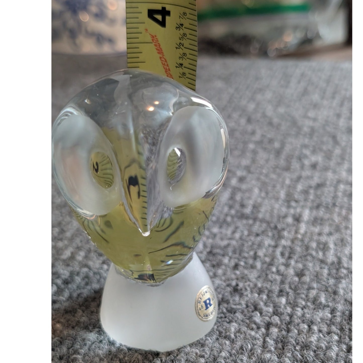 Vintage Reijmyre Kristall Sweden Lead Glass Owl Figurine