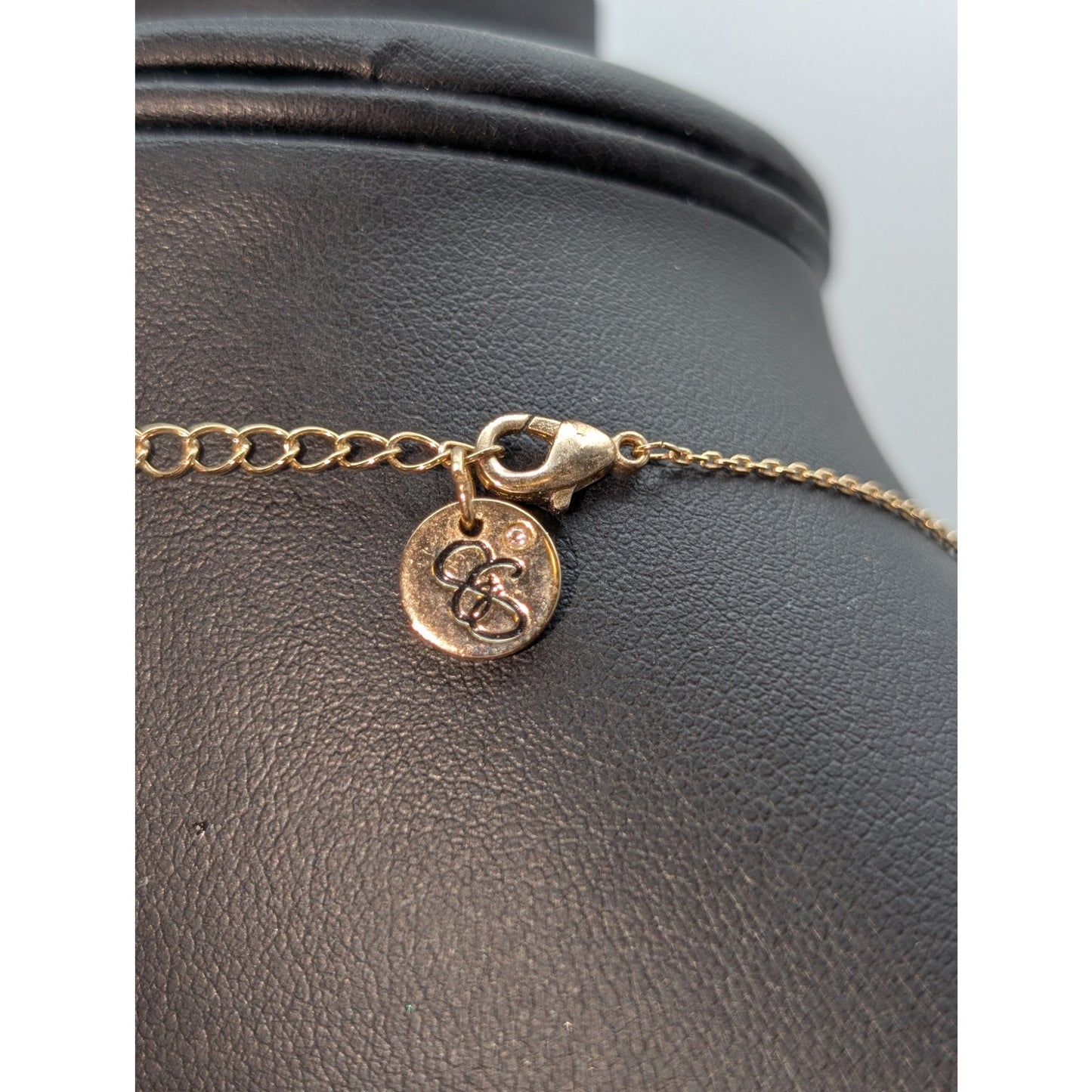 Jessica Simpson Gold Tone Two White Sparkle Butterfly Tassel 16"-19" Necklace