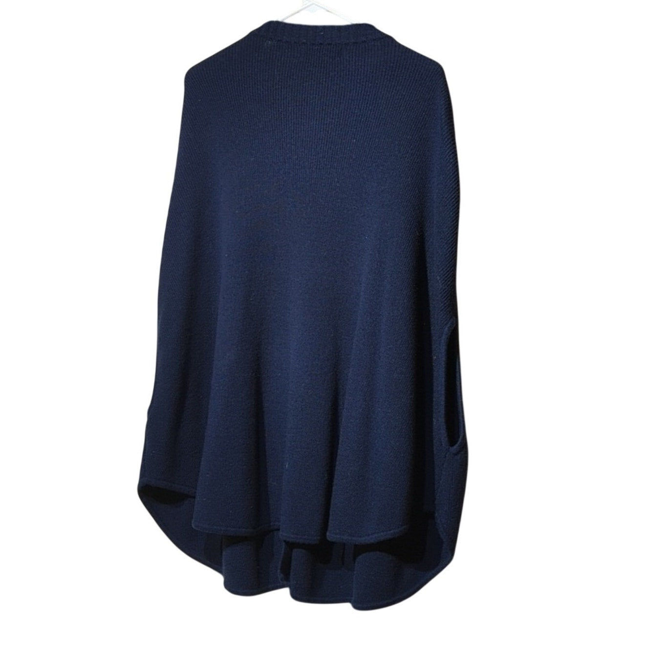 Banana Republic 100% Extra Fine Merino Wool Navy Sweater Cape Womens Sz M/L