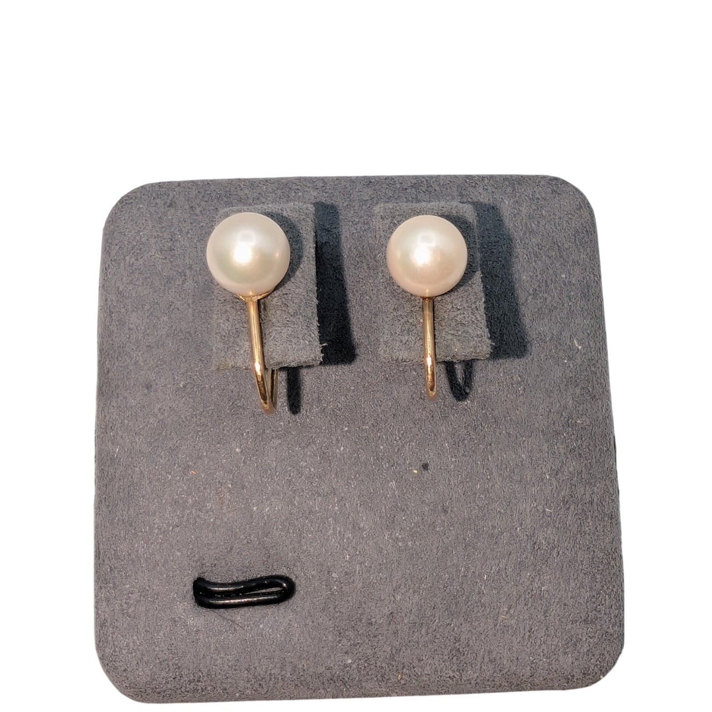 Antique 14k Gold Approximately 7mm Cultured Pearl Screw Back Earrings 1.9g