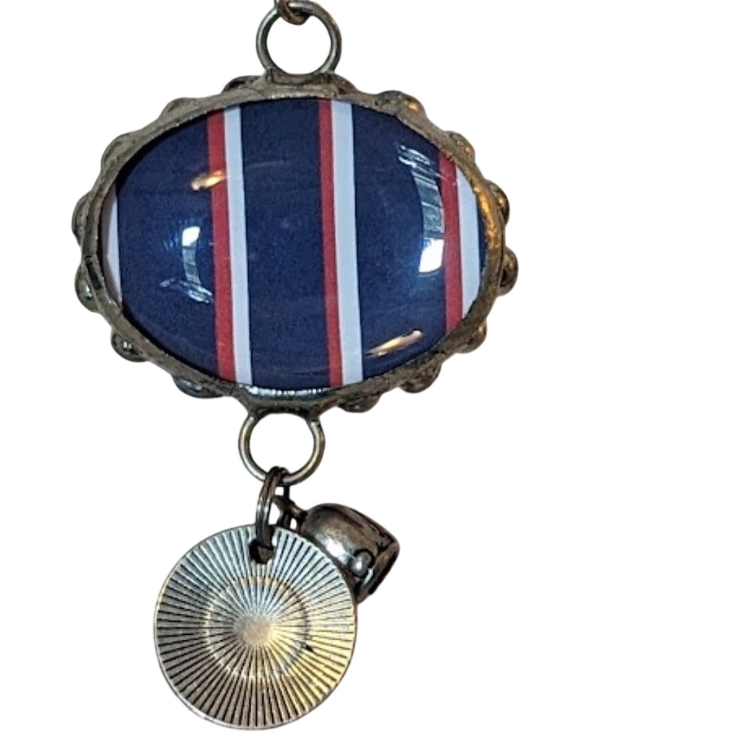 Texans One of a Kind Team Spirit Pendant on Silver Rolo Link Toggle Chain